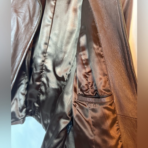 Genuine Leather Jacket in Deep Chocolate by Pamela McCoy Size 1X - Picture 7 of 11